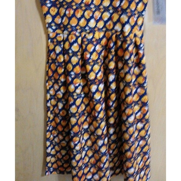 Lularoe Women’s Size Med Amelia Dress Fit & Flare Black Mustard Red Floral(Tulip - Picture 4 of 16